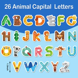 Whaline 312Pcs Letter Foam Stickers Self Adhesive Sticky for Kids DIY Craft Cute Animal Style Alphabet Foam Decals Decorative Stickers for Birthday Party Home Classroom Scrapbook Decoration,1.3 Inch