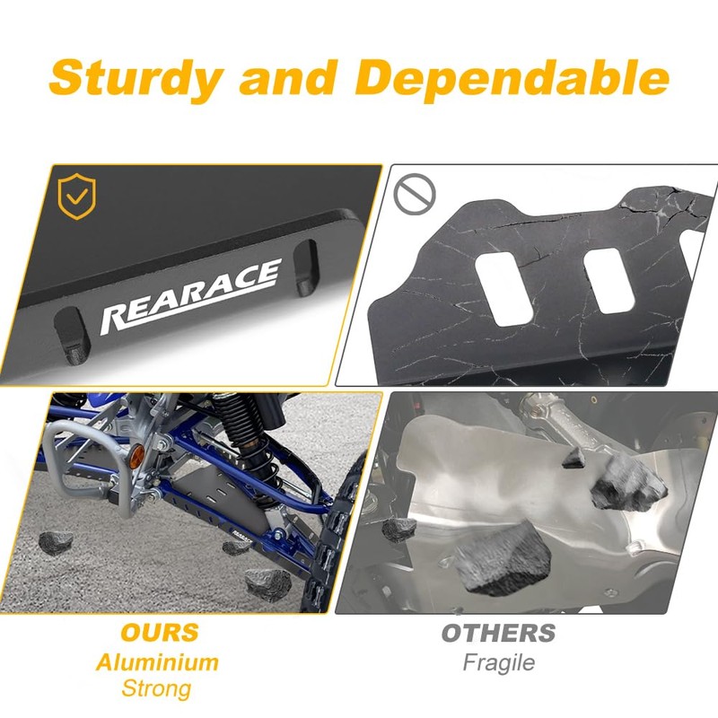 REARACE Front A-Arm Guards, 4mm Aluminum A-Arm Skid Plates Fit