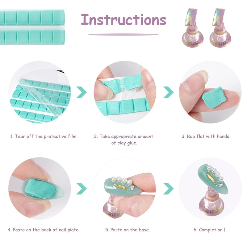 10pcs Magnetic Pink Nail Art Holder Nail Art Stand Nail