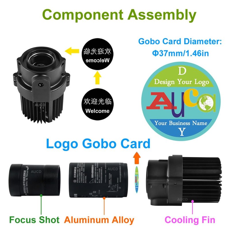 20W LED Static HD Zoom AD Logo Advertise Projector Lamps