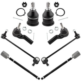 BOXI (Set of 8) Front Inner and Outer Tie Rod Ends + Sway Bar Links + Lower Ball Joints fit for Lincoln Continental 1995 1996 1997 1998 1999 2000 2001 2002 / Replaces EV318 ES3307 K8734 K8735 K8687