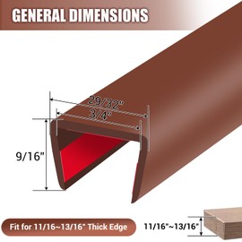 Door Protectors, Plastic Edge Guard, Protect Kitchen & Drawer Fronts, Prevent Wear, Chipping, Discoloration, Cabinet Bumpers, Edge Protectors for Drawers, Cabinets and Shelves, Brown, 10Ft