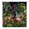 Rainforest Animal Shower Curtain Tropical Jungle Forest Leopard Flamingo Zebra