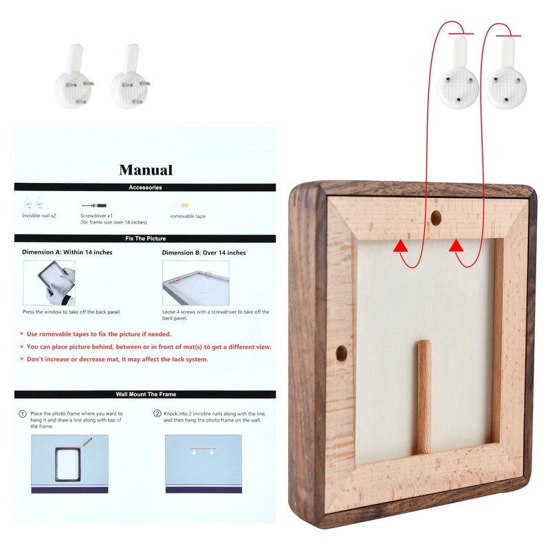 5x5 Picture Frame in Natural Walnut Wood,Square 5x5 Frame with