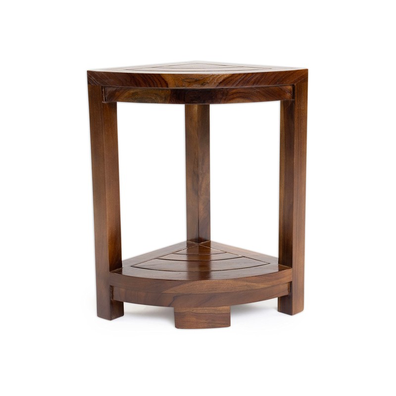ALA Teak Corner Teak Wood Bath Spa Shower Stool Corner