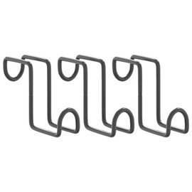 vidaXL Bridle Holders, Pack of 3, Bridle Hooks with Storage Space, Bridle Hanger for Barn, Saddle Room, Stable, Snaffle Hook, Black Powder Coated Steel