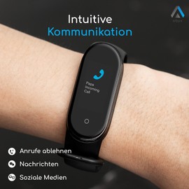 Abyx FIT Lime 2 - Sporty Smartwatch - Pedometer, Heart Rate, Blood Pressure Monitor, Waterproof, Bluetooth 4.0, Compatible with Android/iOS, Black