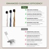 Pursonic Wide Head Toothbrush Set with Cedarwood Wooden Handle &