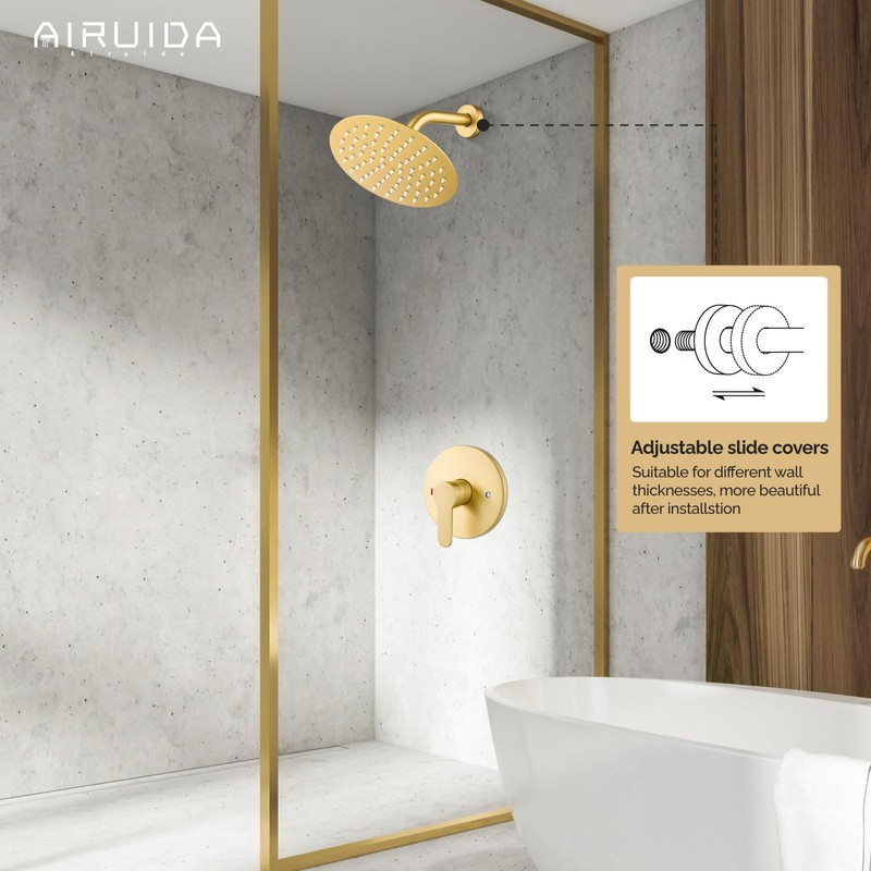 Airuida Single Function Shower Trim Kit Shower Faucet Set Wall