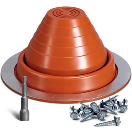 VIVIDA #3 Silicone Metal Roof Pipe Flashing Boot, High Temp Flexible Roof Jack Vent Boot for Pipe OD 1/4" to 5", Screws & Hex Socket Included, 1 Pack