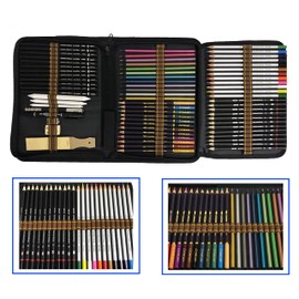 Colouring pencils set, 70 pieces, professional colouring pencils, sketching pencils, sketching and drawing professional art set with kit bag.