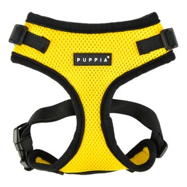 Puppia RiteFit Dog Harness Mesh Over-The-Head All Season No Pull No Choke Walking Training Adjustable Neck & Chest for Small & Medium Dog - Yellow - Medium