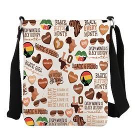 JYTAPP Black History Month Crossbody Bag African American Purse Black History Quotes Ideal Gift for Women Men Rights (beige)
