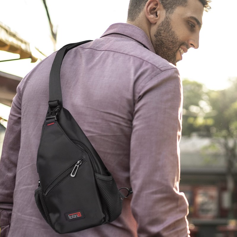 TOTINIT Trifecta Crossbody Sling Bag - Double Water Bottle Holder