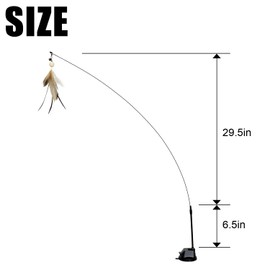 TTcat Cat Feather Wand Toys, Cat Toys with Suction Cup, Flexible Steel Wire and 3Pcs Cat Teaser Toy Refills with Bells.