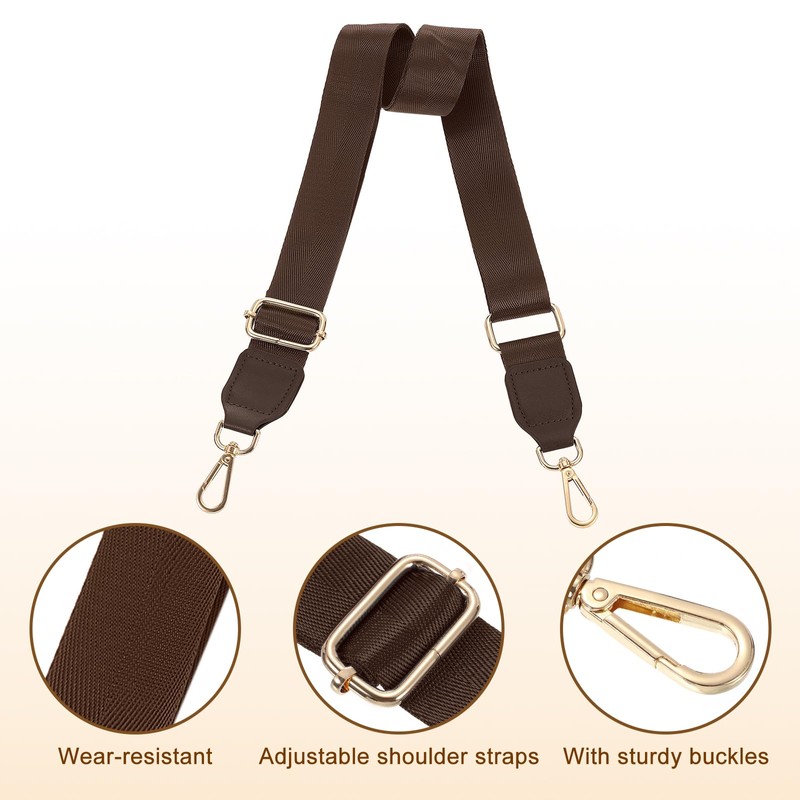 sourcing map Wide Shoulder Strap, 3.8cm Adjustable Purse Strap Replacement