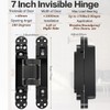 7 inch（2 Pcs Hidden Door Hinges - Black Invisible Hinges