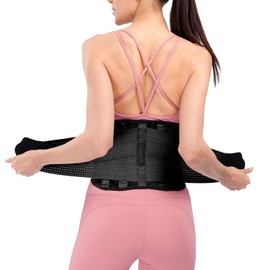 Seven Mine | Faja Lumbar Corrector | Faja para la Estabilización de La Columna Vertebral y Zona Lumbar (Medium, Negro)