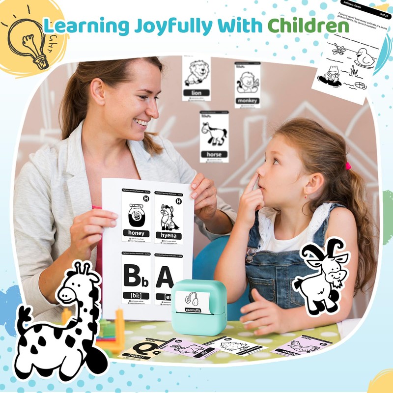 Print Pods Mini Printer, Sticker Maker Machine M02X, Mini Portable