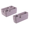 1x Drawer Organiser Set, Storage Box, One-Piece, Adjustable, Lilac