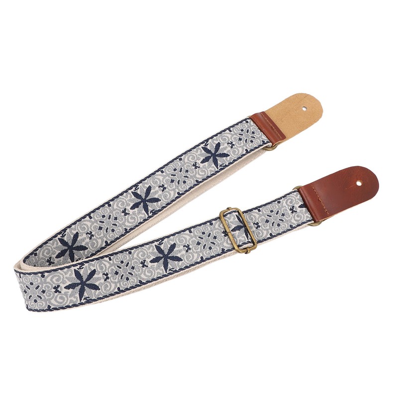 Ukulele Strap Embroidery Style Retro Metal Buckle Adjustable Breathable Shoulder