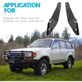 52 Inch Curved LED Light Bar Mount Brackets Upper Windshield Mounting Brackets Roof Mount Brackets Compatible with Nissan Patrol Y61 Toyota Landcruiser 80