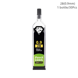 0.9 mm 2B Pencil Leads, Shatterproof Pencil Lead for Automatic and Mechanical Pencils 30 per Tube, 1 Tube (Pack of 30)