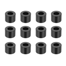 PATIKIL 12PCS Aluminum Spacers, 1/2 x 1 Metal Spacers Aluminum 3/4 L Spacer Screw Standoff Round Unthreaded Standoff Bushing for 5/16inch Screw Bolts, Black