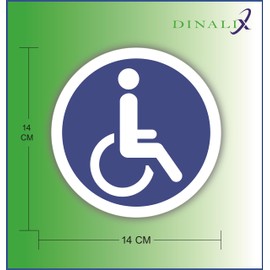 Pack of 10 Stickers for Wheelchair Users, Car, Disabled Stickers (Diameter 14 cm)