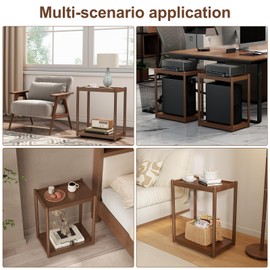 Solid Wood Mobile PC Stand for Floor, Computer Tower Stand with Casters for Gaming PC Tower Stand, Large Printer Stand, under desk printer cart Mobile Printer Table with Wheels for Home Office