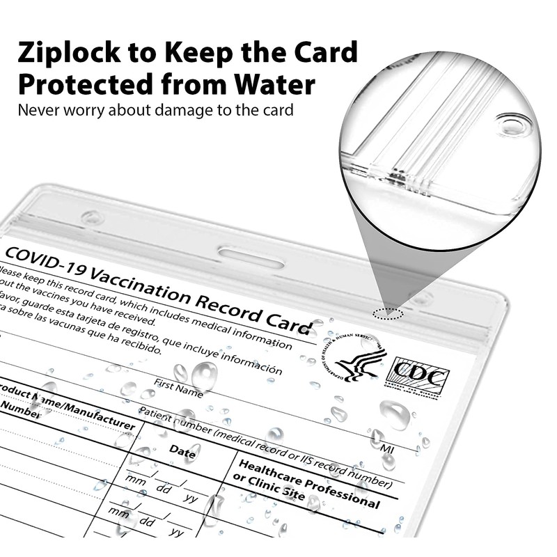 (2 Pack) Vaccination Card Protector 4 X 3 Inches Immunization