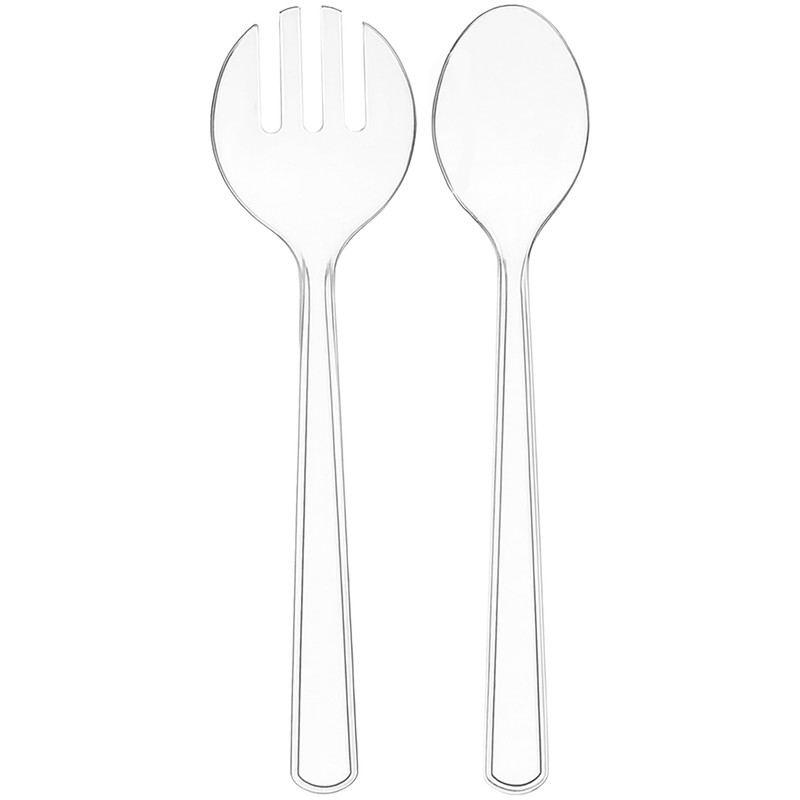 Set of 4 Clear Plastic Serving Spoons and 4 Serving