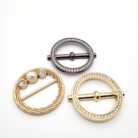 9 Pieces Rhinestone T-Shirt Clip Metal Corner Knotted Buttons Buckles Fashion Scarves Ties Fixing Clip Clothing Accessories