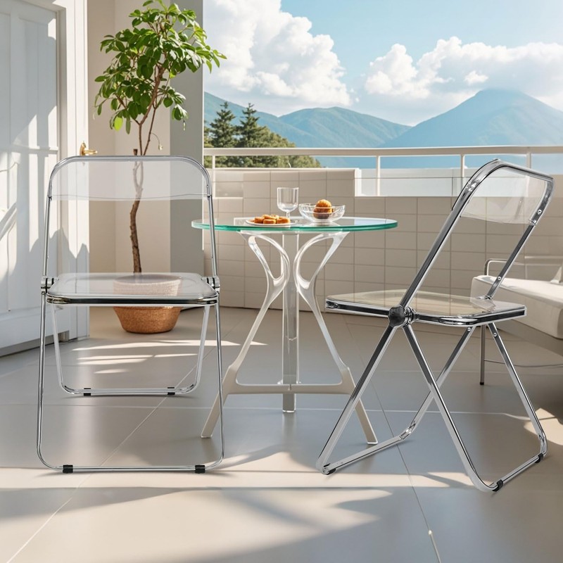 Canglong Folding Chair 2 Pack, Foldable Chairs with Sturdy Metal