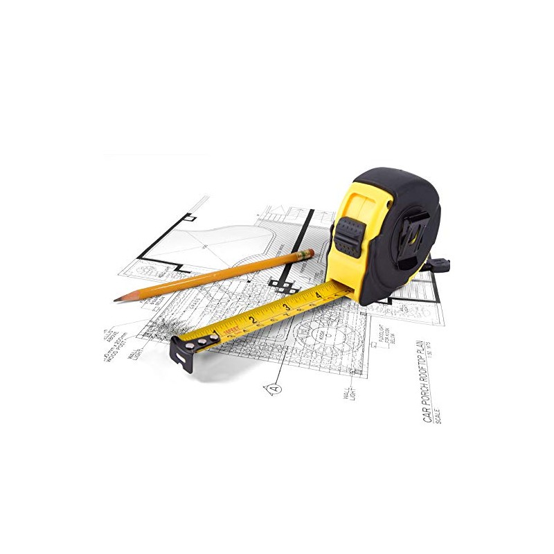 16Ft/5m Measuring Tape, Retractable Metric and Inches Steel Blade Tape