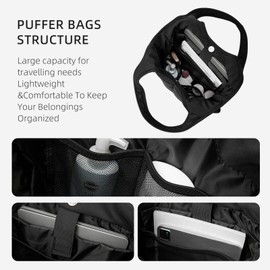 WESTBRONCO Puffer Shoulder Bag for Women Quilted Hobo Tote Bags, Lightweight Puffy Handbags, Work Bag with Laptop Compartment