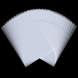 40 Pack A4 Cut Flush Folders,180 Micron Clear Plastic Folders A4,Open Top & Side A4 Transparent Plastic Wallets File Protection Covers