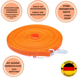 Twinkys Dog Style Recall Lead, Rubberised, 15 mm or 20 mm Wide, for Dogs up to 50 kg, 1 m to 50 m With Hand Loop, Made in Germany