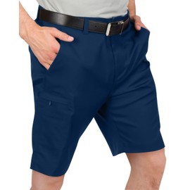 Pantalones cortos de golf cargo para hombre, ajuste seco, bolsillos grandes, ligeros, absorben la humedad, elásticos en 4 direcciones, Azul marino, 32