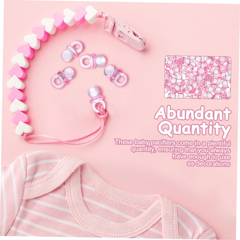 Gatuida 100 Pcs Mini Acrylic Pacifiers for Shower Games Reusable