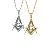 Bling Jewelry Set of Two Black Oxidized Large Freemason Secret