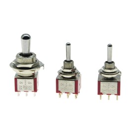 SALECOM Guitar Fat Bat Toggle Switch DPDT 3 Way ON OFF ON with 2 Mini ON OFF ON Toggle Switches