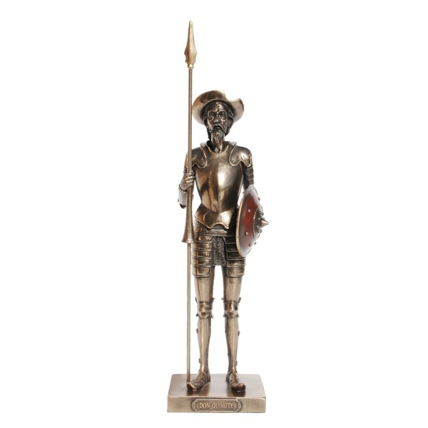 11.63 Inch Don Quixote Standing with Spear Cold Cast Bronze Figurine