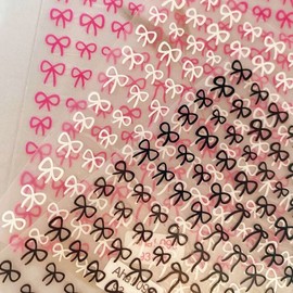 5 Types of Knot Ribbon Nail Stickers Drawing Metallic Nails / 매듭 리본네일스티커 드로잉 메탈네일 5종