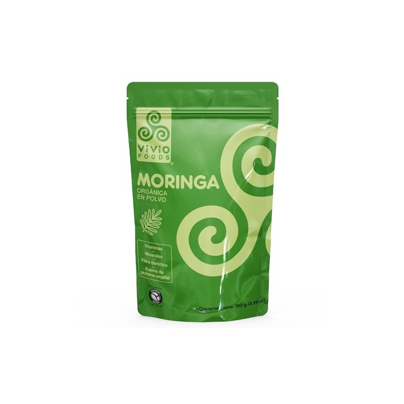 Vivio Foods, Moringa Orgánica En Polvo, 150 gramos