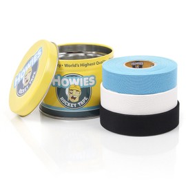 Howies 3 Pack Hockey Stick Premium Cloth Tape or Shin Tape 3-Pack You Choose Colors - Cloth (1 Inch by 24 Yards Long) Clear/Poly (1" x 30yds) Free Tape TIN Included (Sky/Wht/Blk (1ea))