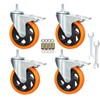 Heavy Duty Stem Caster Wheels M10-1.5X25mm Dual Locking No Noise