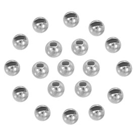 PATIKIL 4.6mm Fly Tying Tungsten Beads, 50 Pcs Tungsten Slotted Beads Tungsten Round Ball Beads for Jig Hooks Fishing Materials, Dark Silver