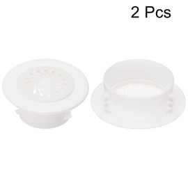 uxcell Round Vent Cover, ABS Plastic Adjustable Air Vent Cover White for 2" - 2.3" Diameter Hole 2pcs