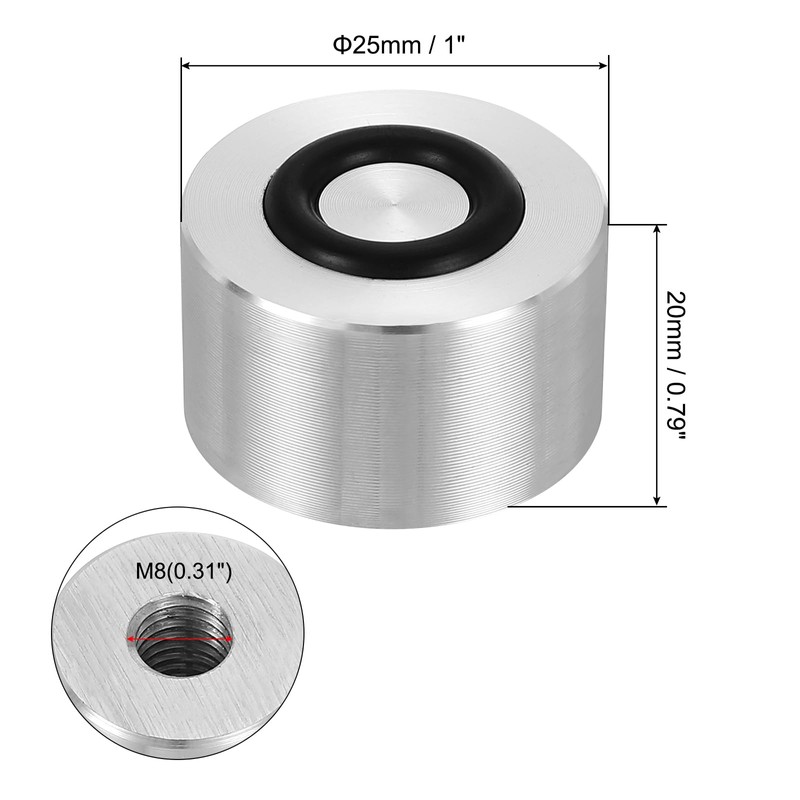sourcing map M8 Thread 25mm / 1" Dia 20mm Thick